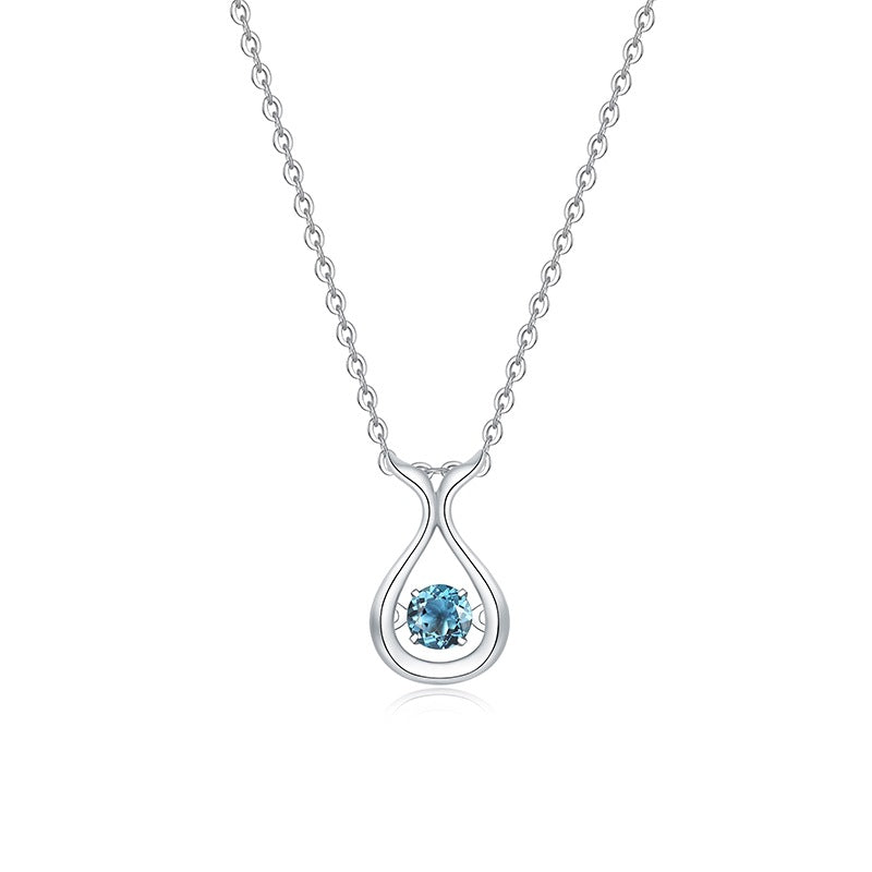 S925 Sterling Silver Natural Topaz Necklace