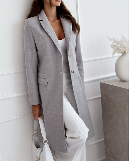 Simplicity Mid-length Button Woolen Coat Outerwear