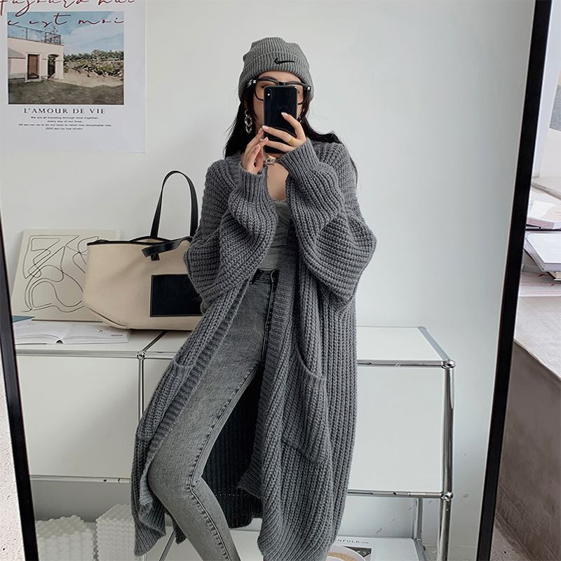 Women's Fashionable All-matching Overknee Sweater Coat