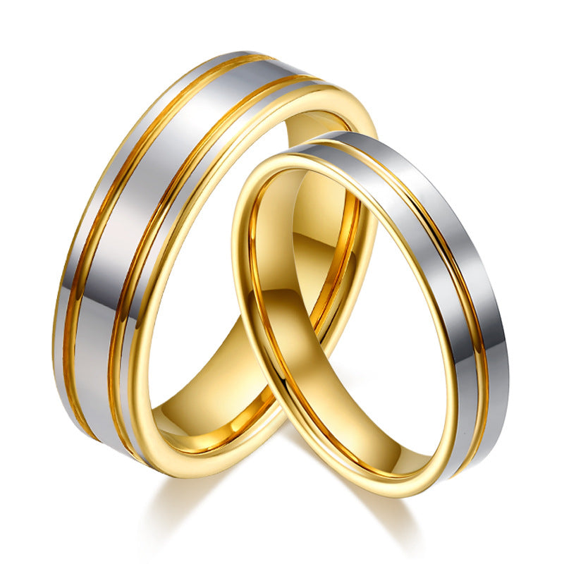 A Pair Of Tungsten Gold Rings For Women For Marriage Proposal Gold Ring