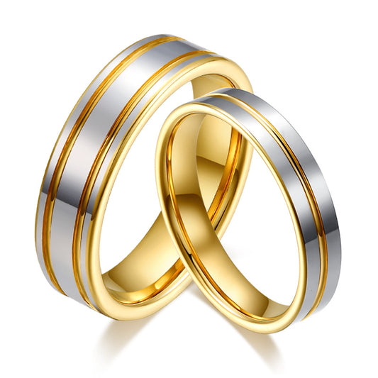 A Pair Of Tungsten Gold Rings For Women For Marriage Proposal Gold Ring