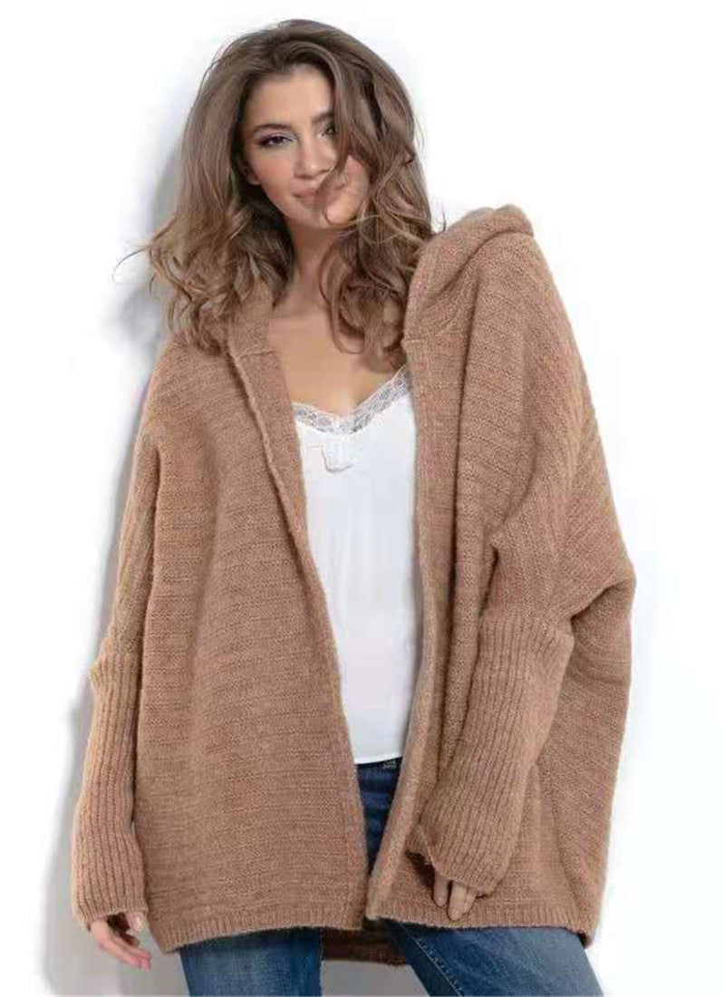 Pure Color Temperament Commuter Cardigan V-neck Sweater Coat