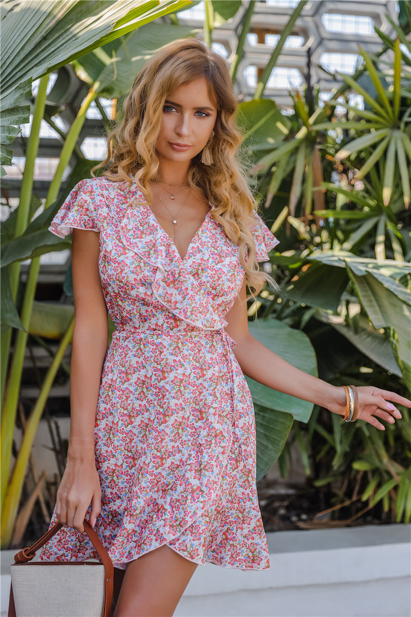 New Women's Short Sleeve Printed Women's Dress