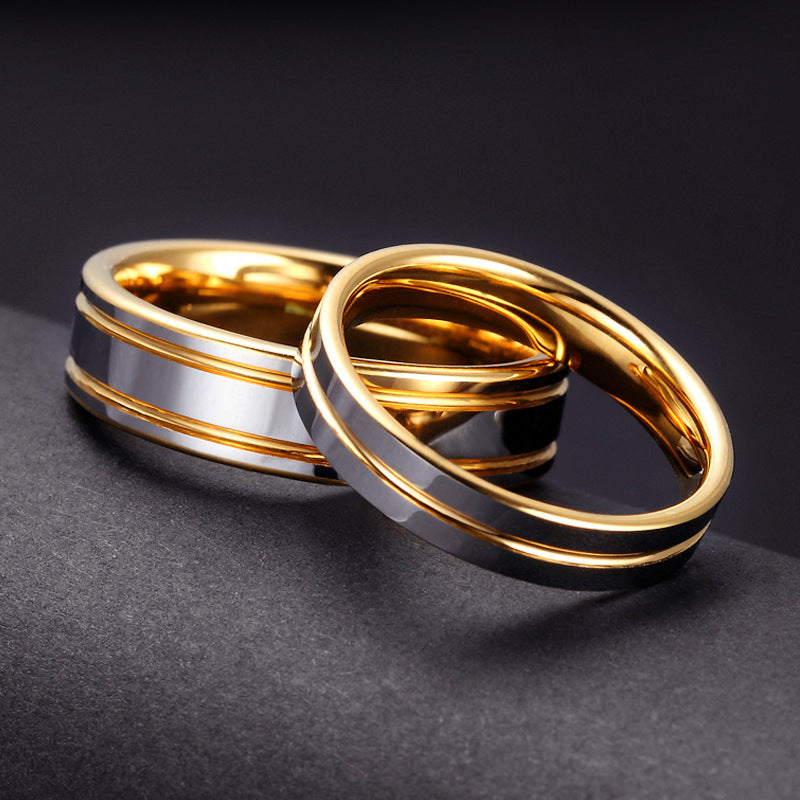 A Pair Of Tungsten Gold Rings For Women For Marriage Proposal Gold Ring
