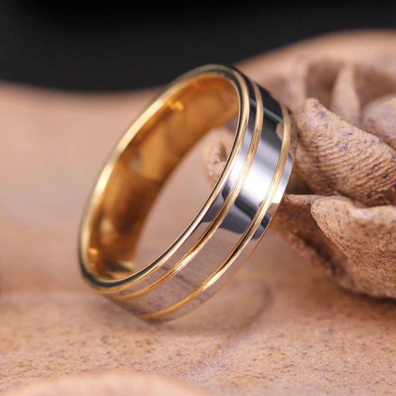 A Pair Of Tungsten Gold Rings For Women For Marriage Proposal Gold Ring