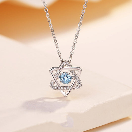 S925 Sterling Silver Natural Topaz Necklace
