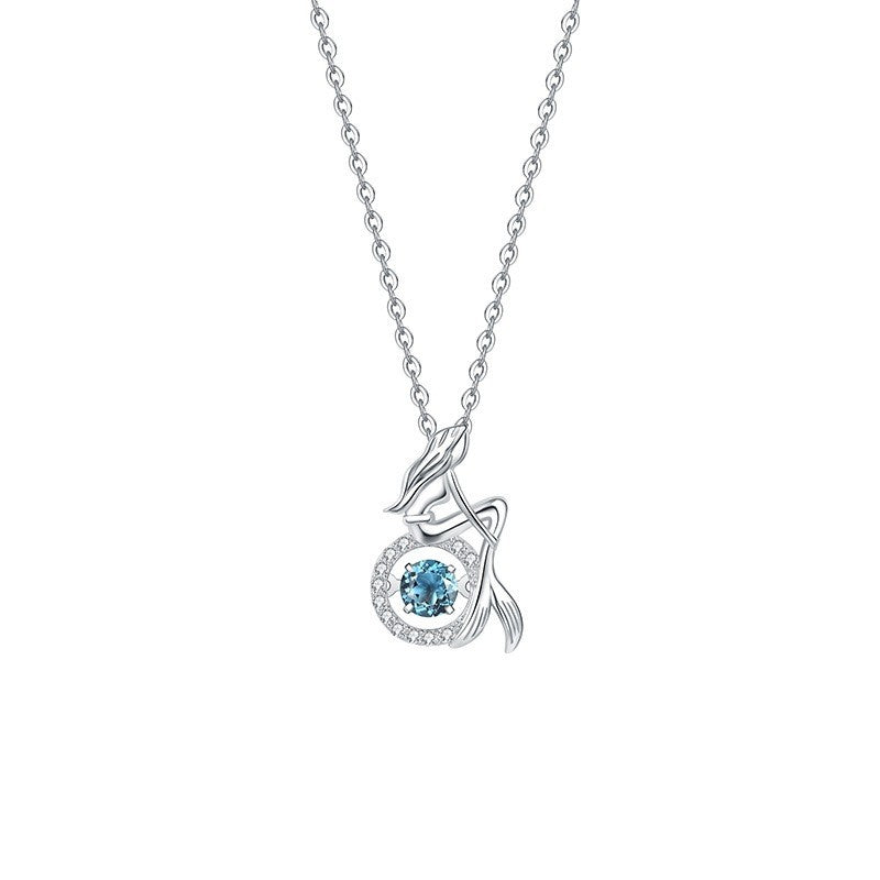 S925 Sterling Silver Natural Topaz Necklace