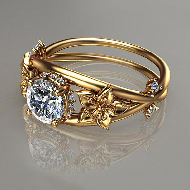 Diamond Ring Creative Flower Jewelry