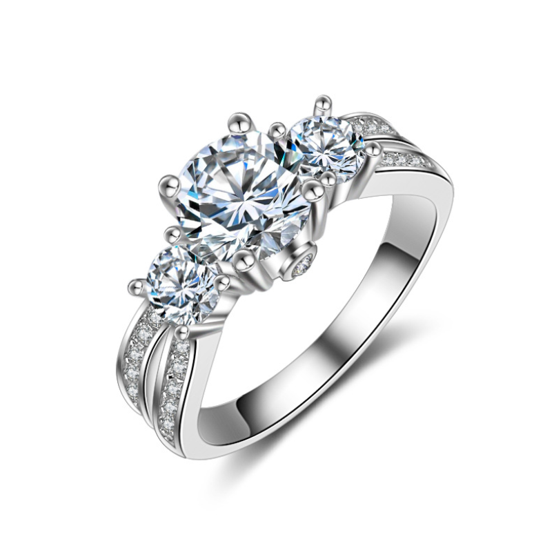 SAYCONA Platinum Luxury Women's Diamond Ring