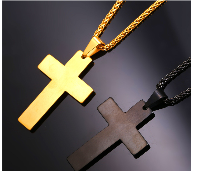SAYCONA  Bible Cross Circle Necklace Europe and America Jesus Cross Necklace