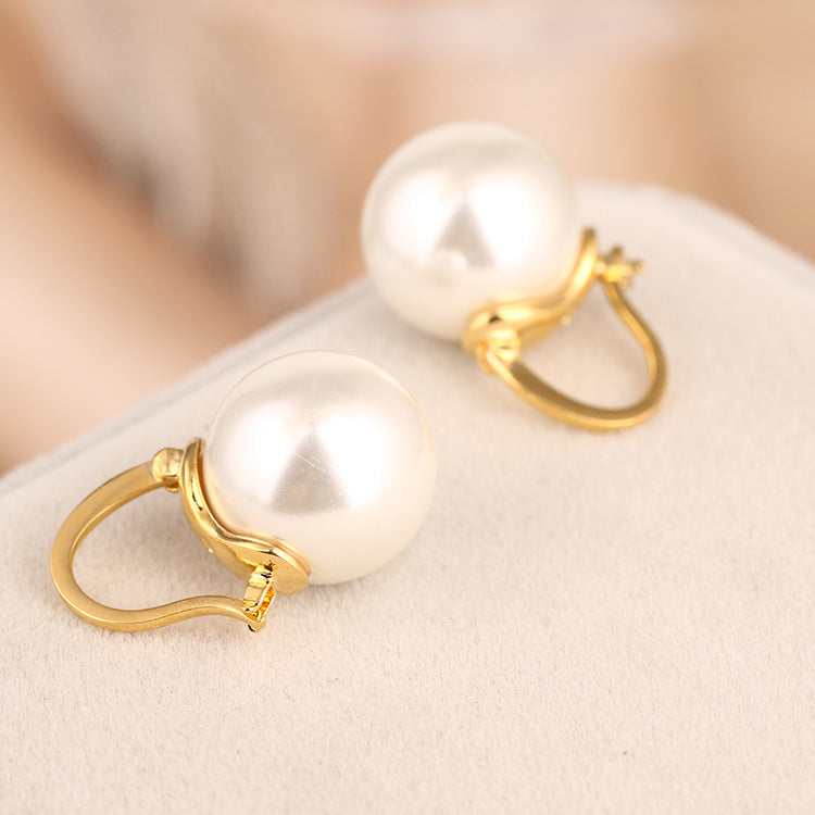 Single Pearl Ear Hoop Earring Women Earrings Jewelry