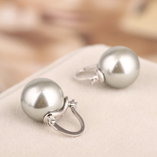 Single Pearl Ear Hoop Earring Women Earrings Jewelry