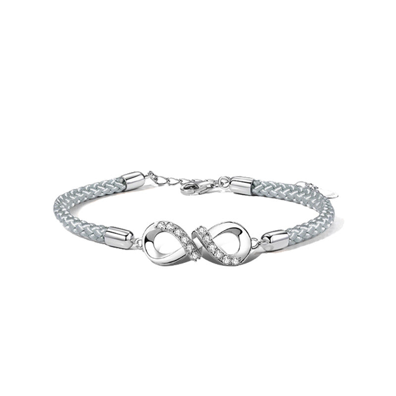 Saycona 925 Sterling Silver Mobius Couple Bracelet