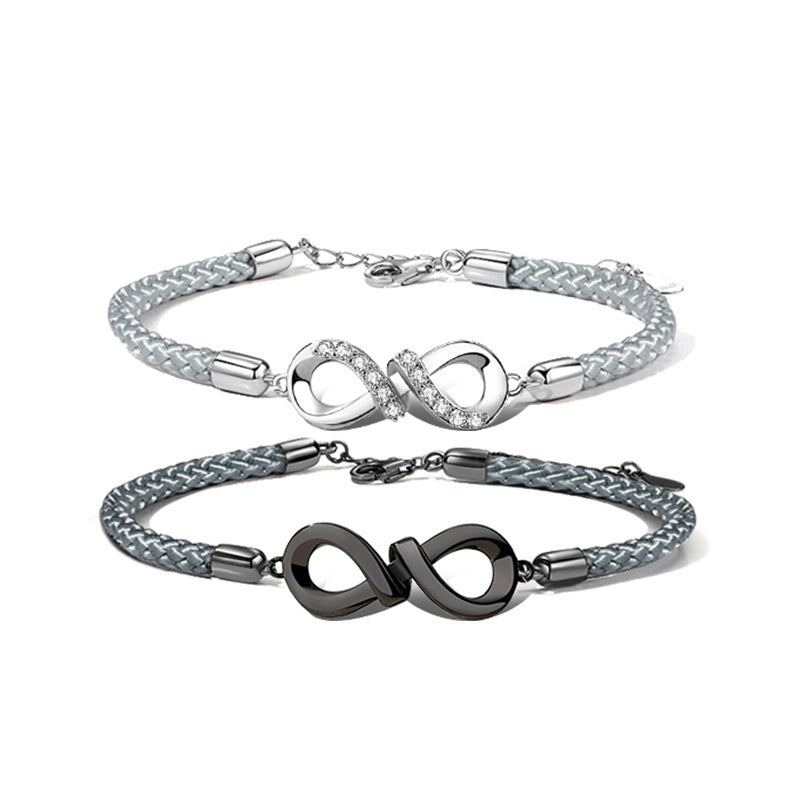 Saycona 925 Sterling Silver Mobius Couple Bracelet