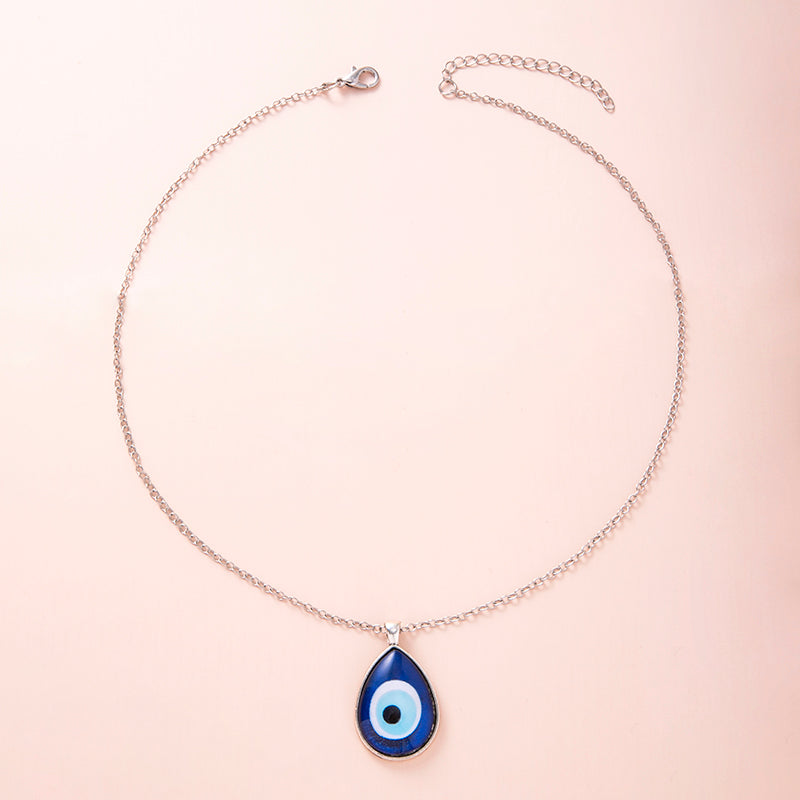 Turkish Nazar Blue Eye Glass Water Drop Pendant