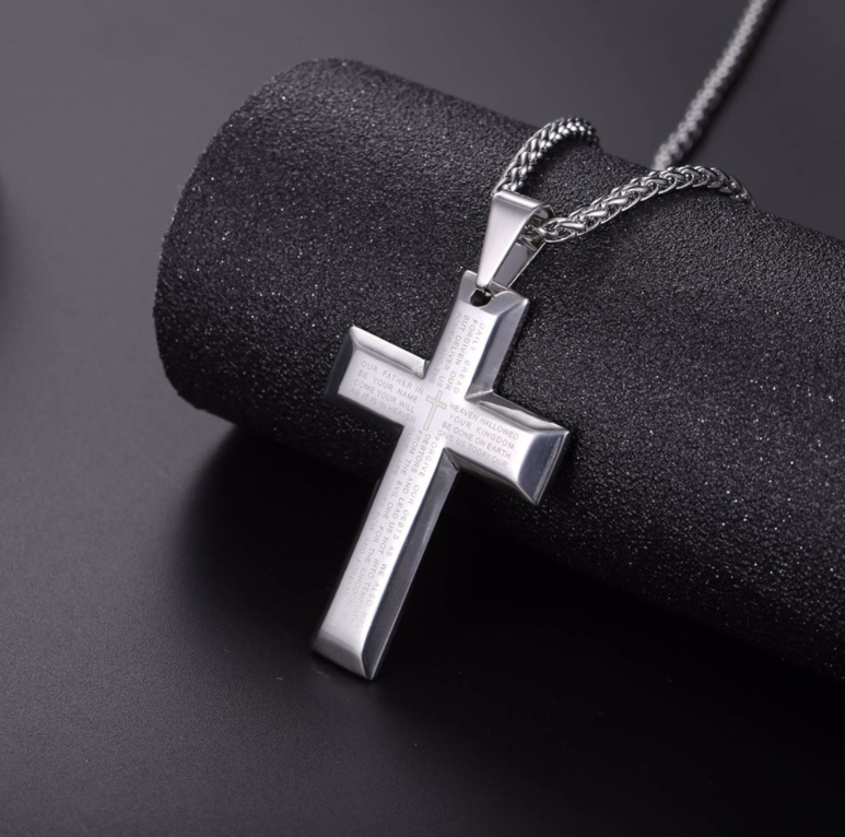 SAYCONA  Bible Cross Circle Necklace Europe and America Jesus Cross Necklace