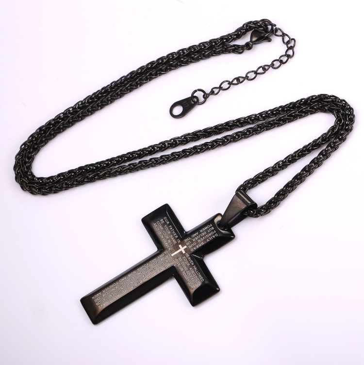 SAYCONA  Bible Cross Circle Necklace Europe and America Jesus Cross Necklace