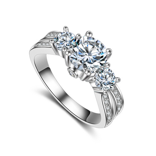 SAYCONA Platinum Luxury Women's Diamond Ring