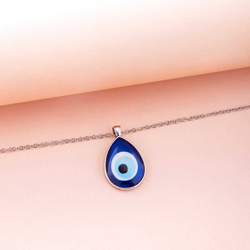 Turkish Nazar Blue Eye Glass Water Drop Pendant