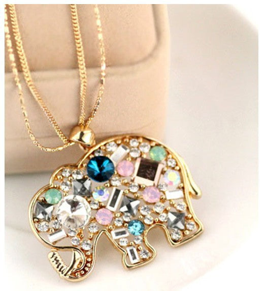 Diamond Baby Elephant Pendant