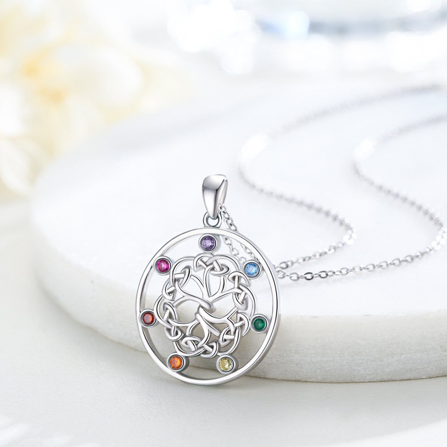 SAYCONA  Pendant Necklace in 925 Sterling Silver -  You will practically Glow with positive energy