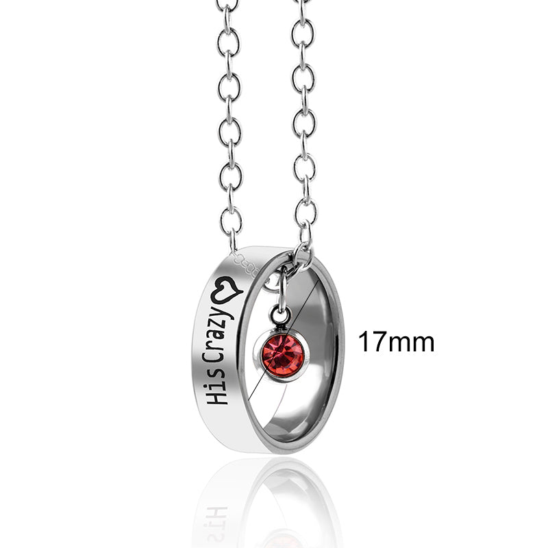 Ring Set Pendant Crystal Charm Couple Necklace